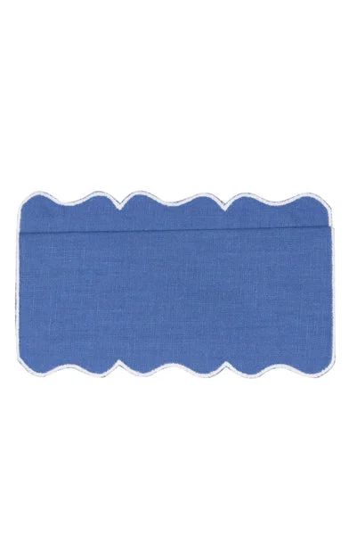 ALHAMBRA LINEN COCKTAIL NAPKINS IN PALACE BLUE, SET OF 6
