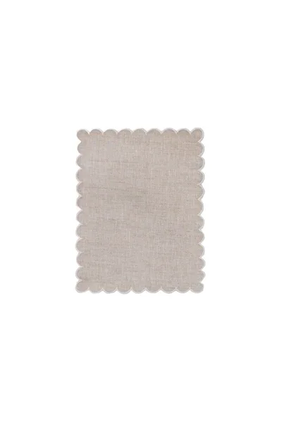 BILBAO COCKTAIL NAPKINS IN BEIGE WITH WHITE, SET OF 6