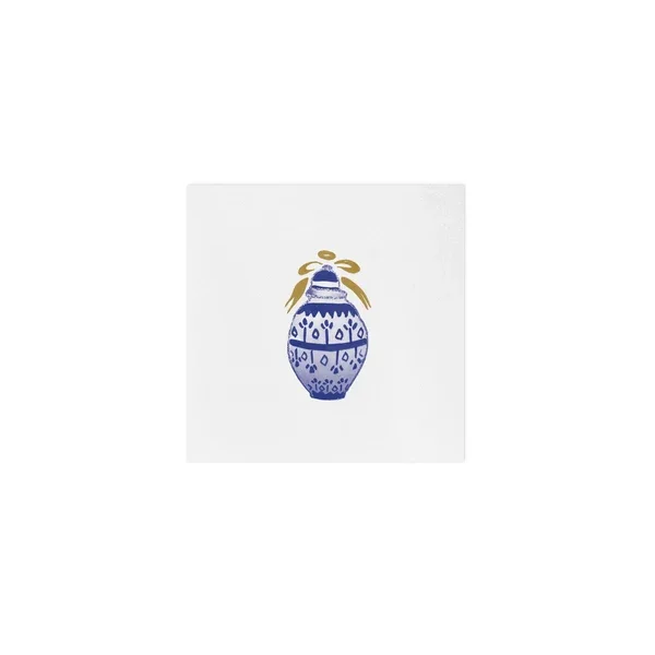 PAPERSOFT NAPKINS GINGER JAR COCKTAIL NAPKINS (PACK OF 20) IN BLUE