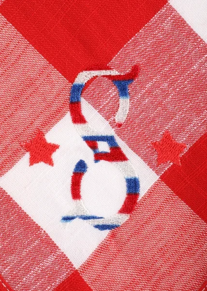 GINGHAM NAPKINS-RED & WHITE-STARS, SET OF 4